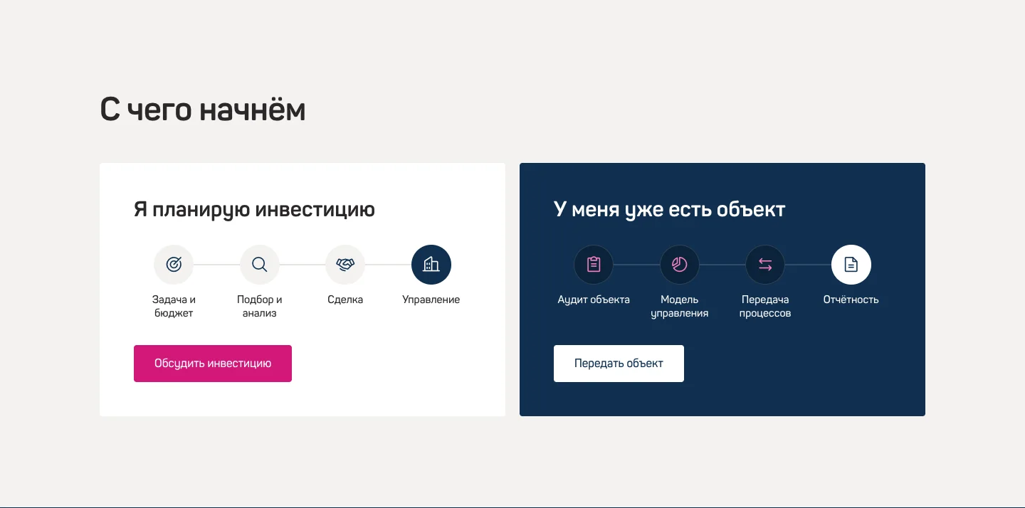 Пять звёзд: Два сценария с первого экрана: инвестиция или передача готового объекта