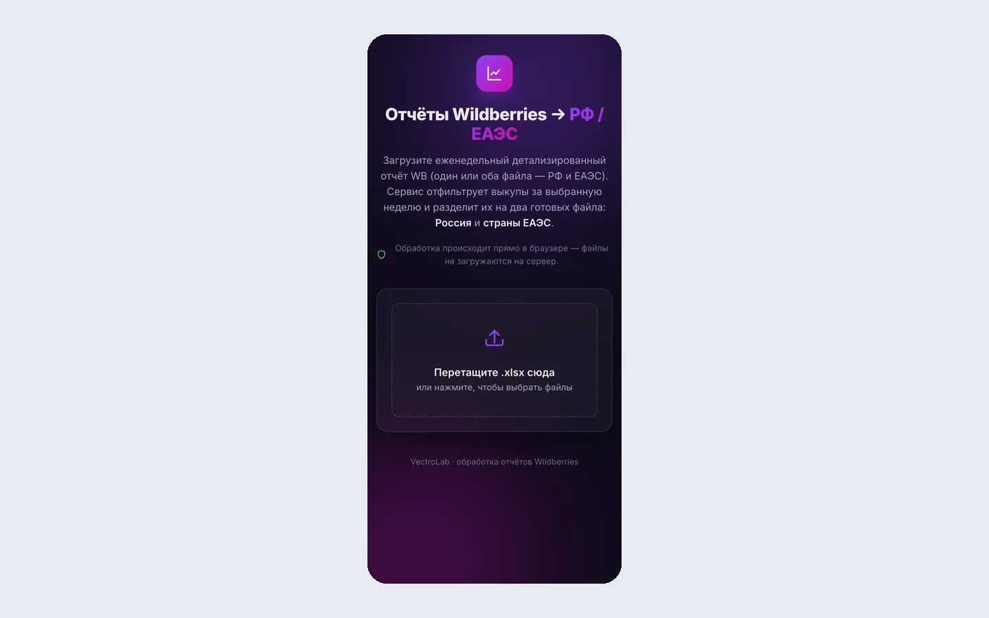 Отчёты Wildberries: РФ и ЕАЭС: экран 2